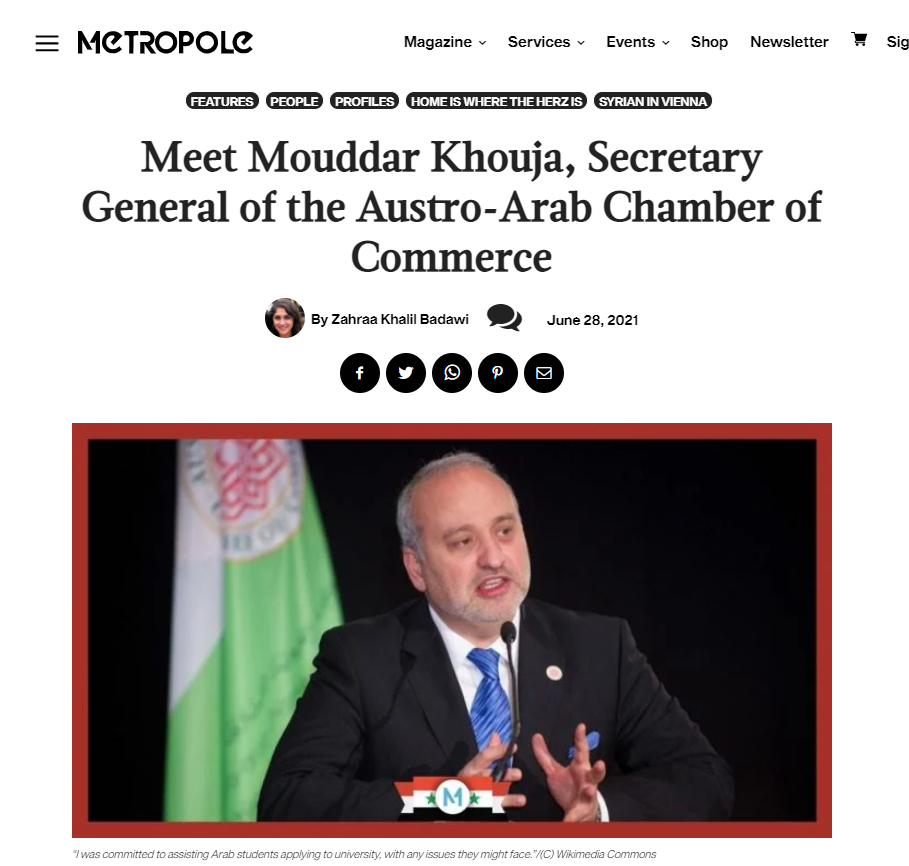 Interview with AACC Secretary-General Mouddar Khouja for Metropole Magazine